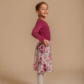 Girls' bamboo floral print skirt, offering modest style, soft comfort, and all-day wear.