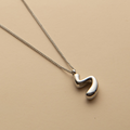 Silver Hebrew letter pendant necklace with a polished finish, offering a timeless, meaningful design for everyday wear and thoughtful gifting.