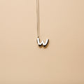 Silver letter W pendant necklace with a polished finish, offering a timeless, personalized design for everyday wear and thoughtful gifting.