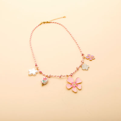 Pink Blossom Charm Necklace