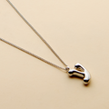 Silver Hebrew letter pendant necklace with a polished finish, offering a timeless, meaningful design for everyday wear and thoughtful gifting.