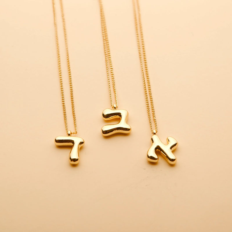 Hebrew Initial Letter Necklace